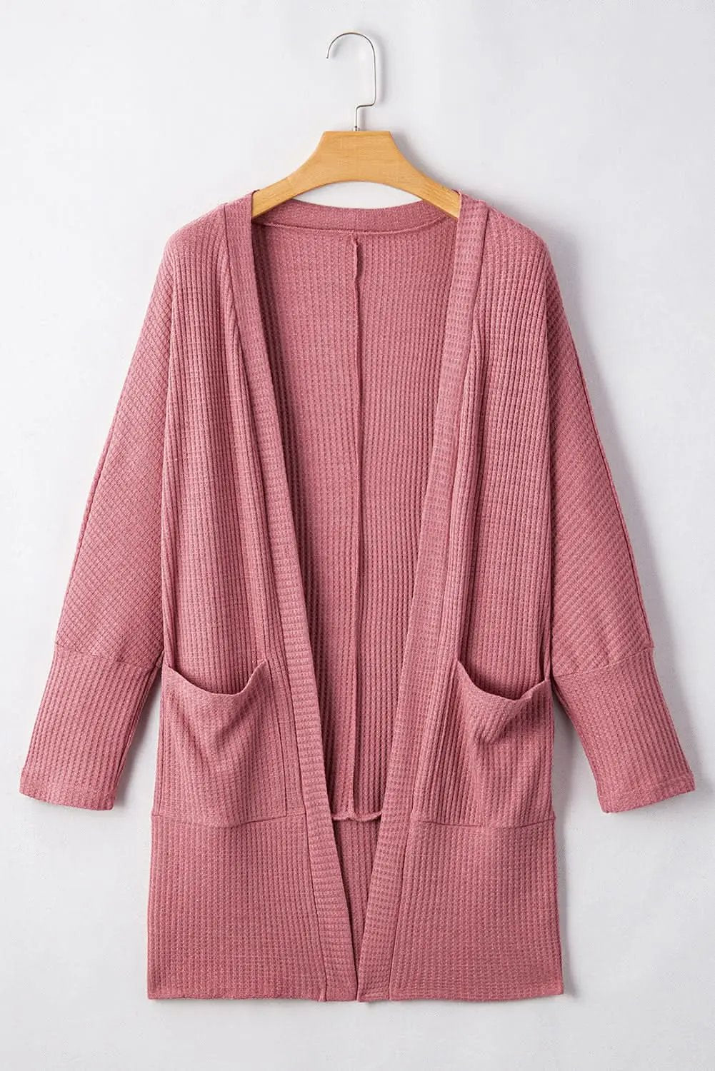Mineral red waffle knit cardigan - Love Salve